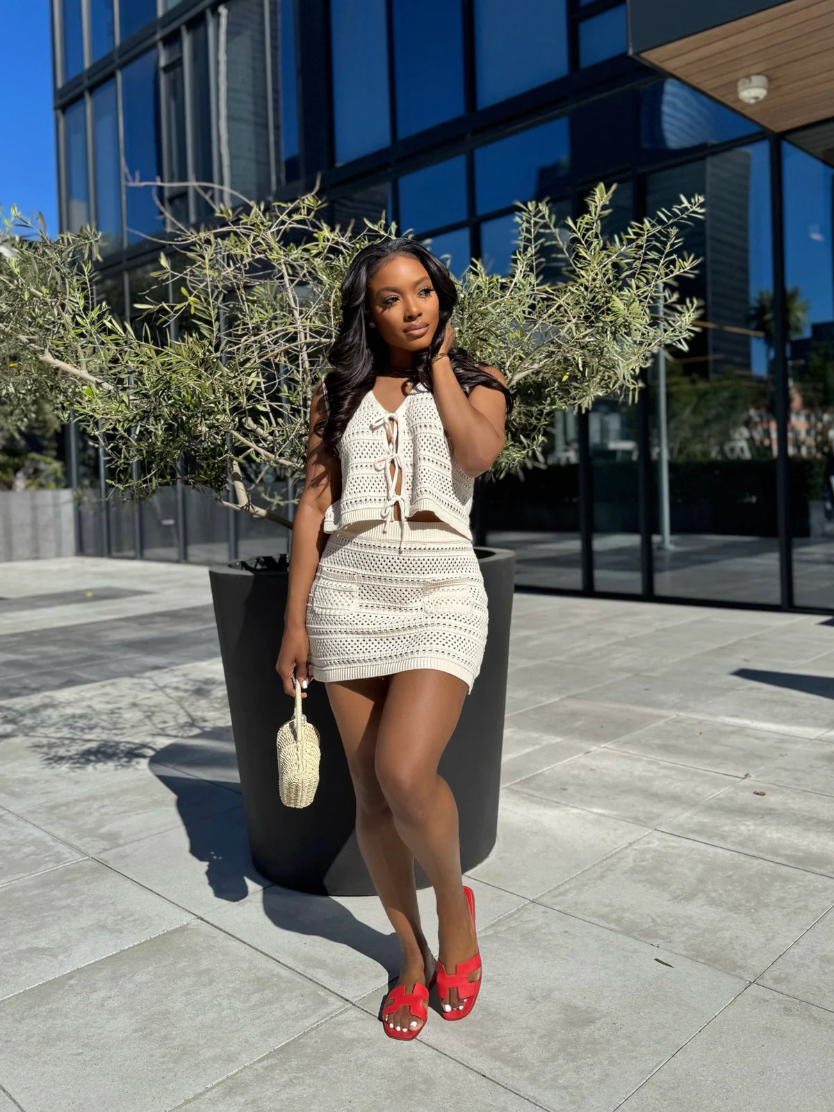 #7091 conjunto duas peças em malha Knitt