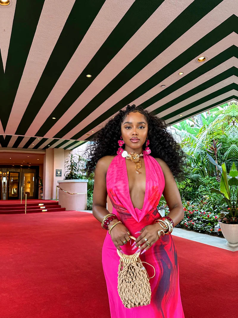 #7021 vestido maxi de tule enrolhado sexy sem costas