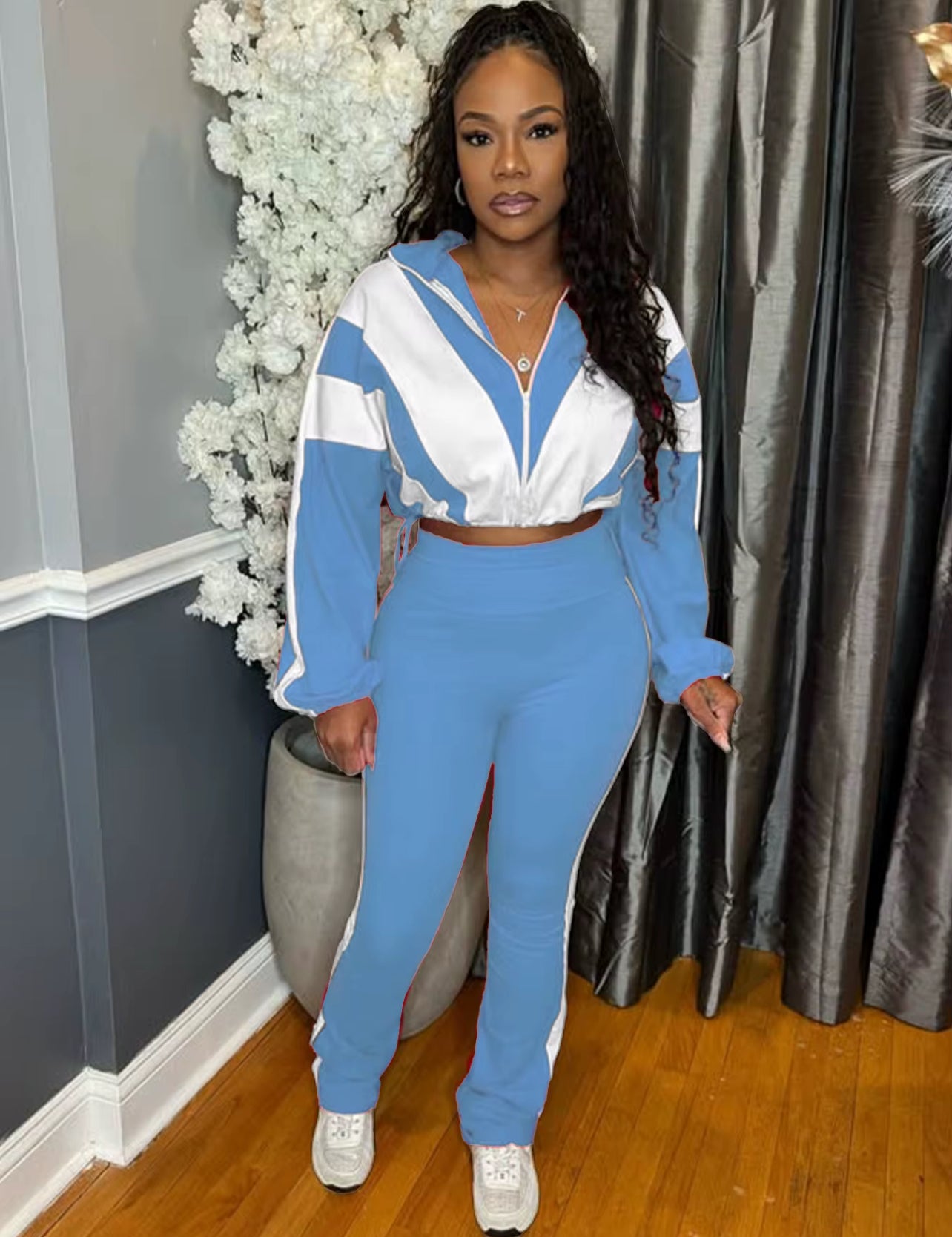 70074# conjunto fit com calça boca de sino