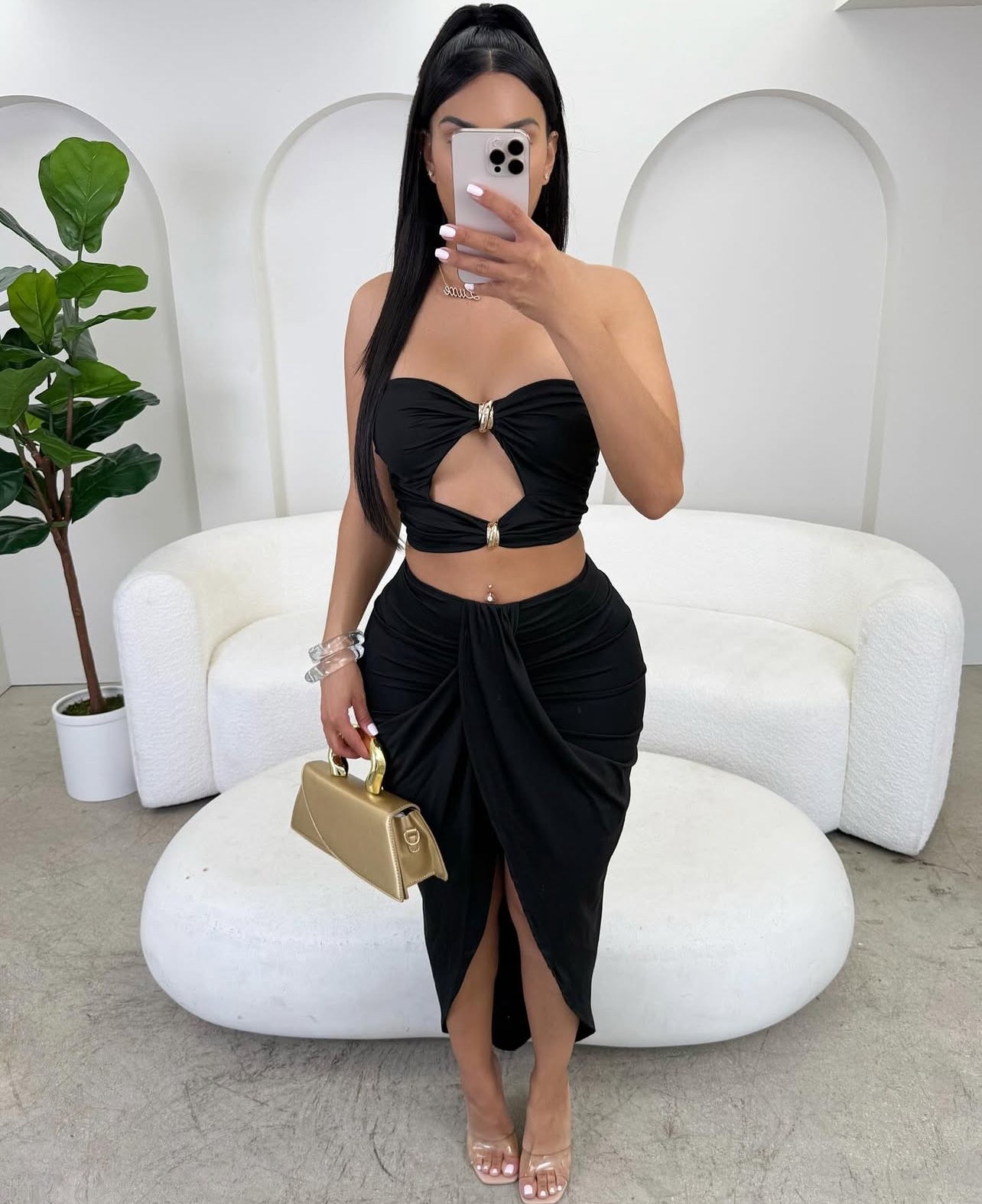 CJ 1067# conjunto conjunto saia e top sem alças