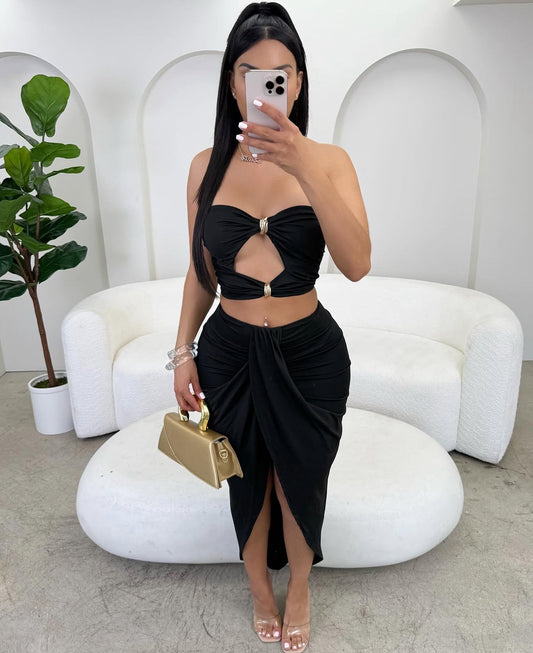 CJ 1067# conjunto conjunto saia e top sem alças