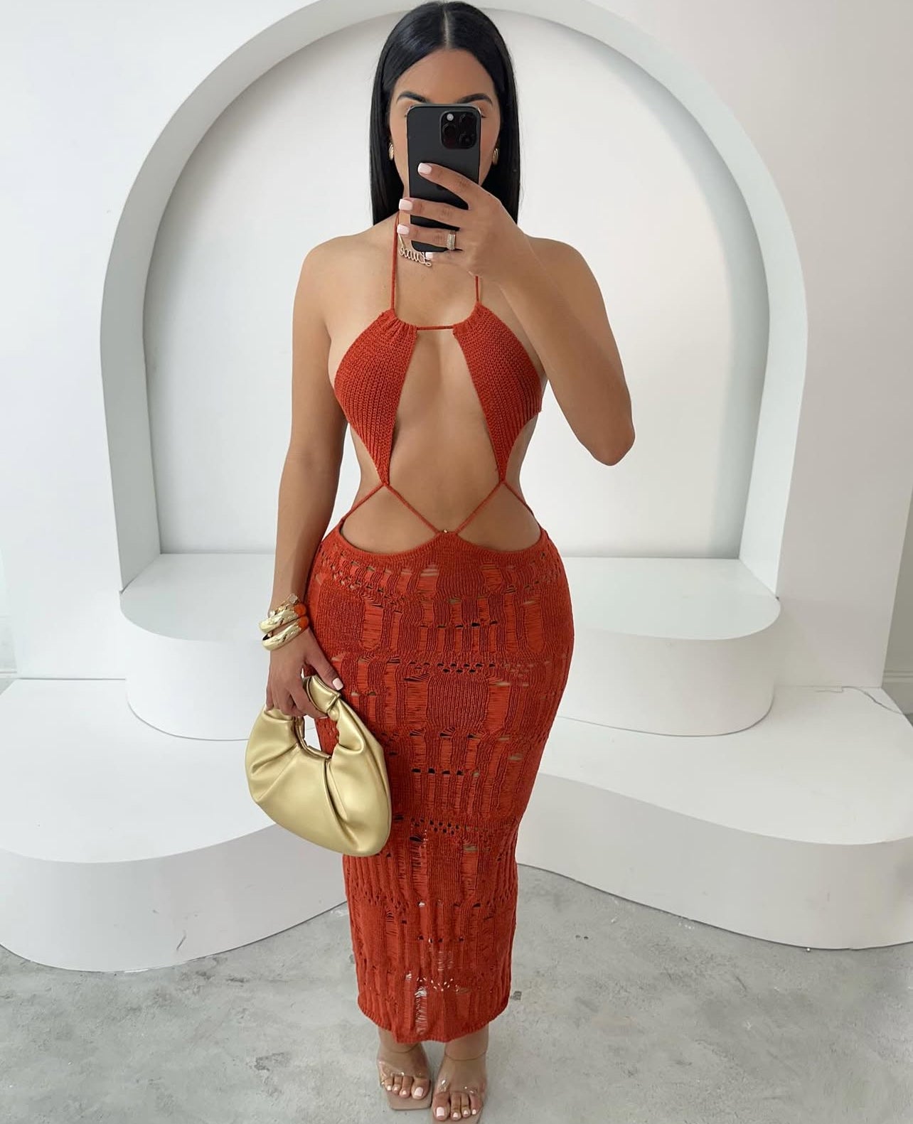 SV10002# vestido sunset envoltório no peito