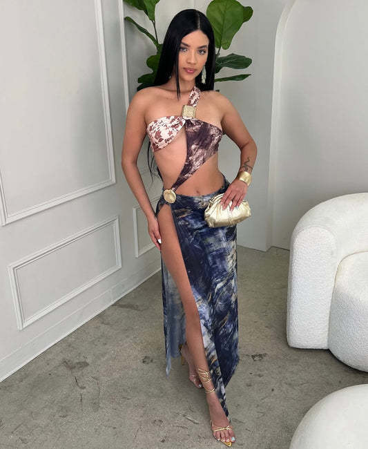 V1100# Vestido de praia superior em estrela