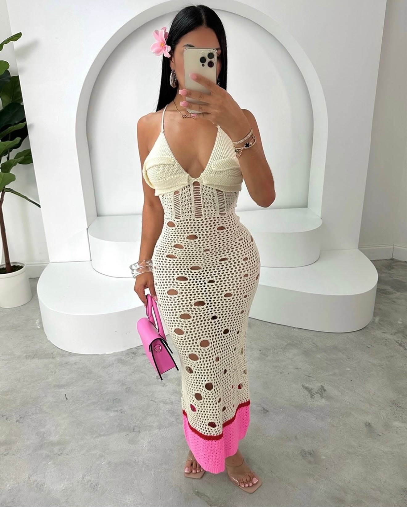 #7087 vestido praia maxi oco out