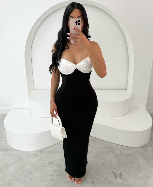 V1100# Vestido com laço atrás