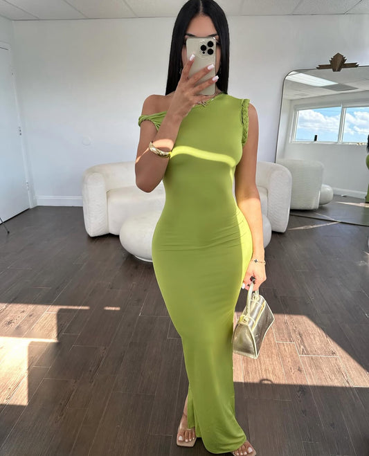 VL80037 Vestido longo sereia sexy, assimétrico