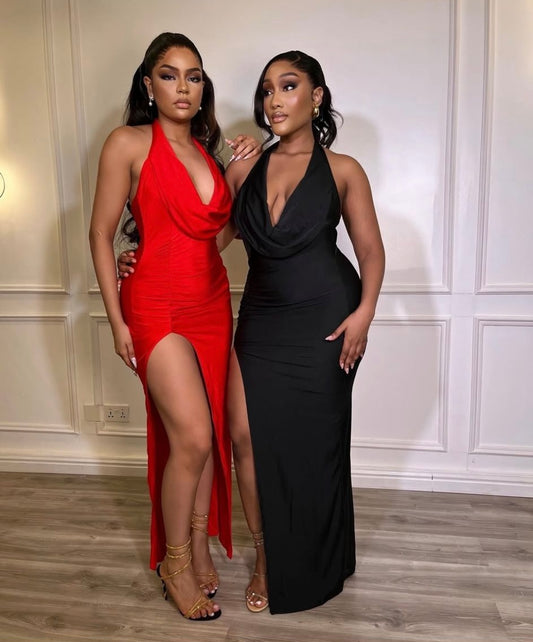 VL10157# vestido midi com fenda lateral