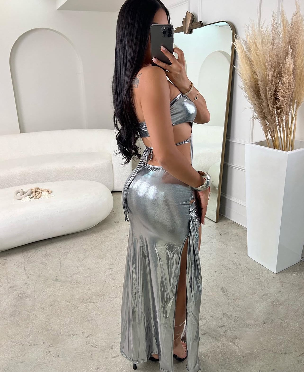 CJ 2003# conjunto  2 peças irregular metalizado