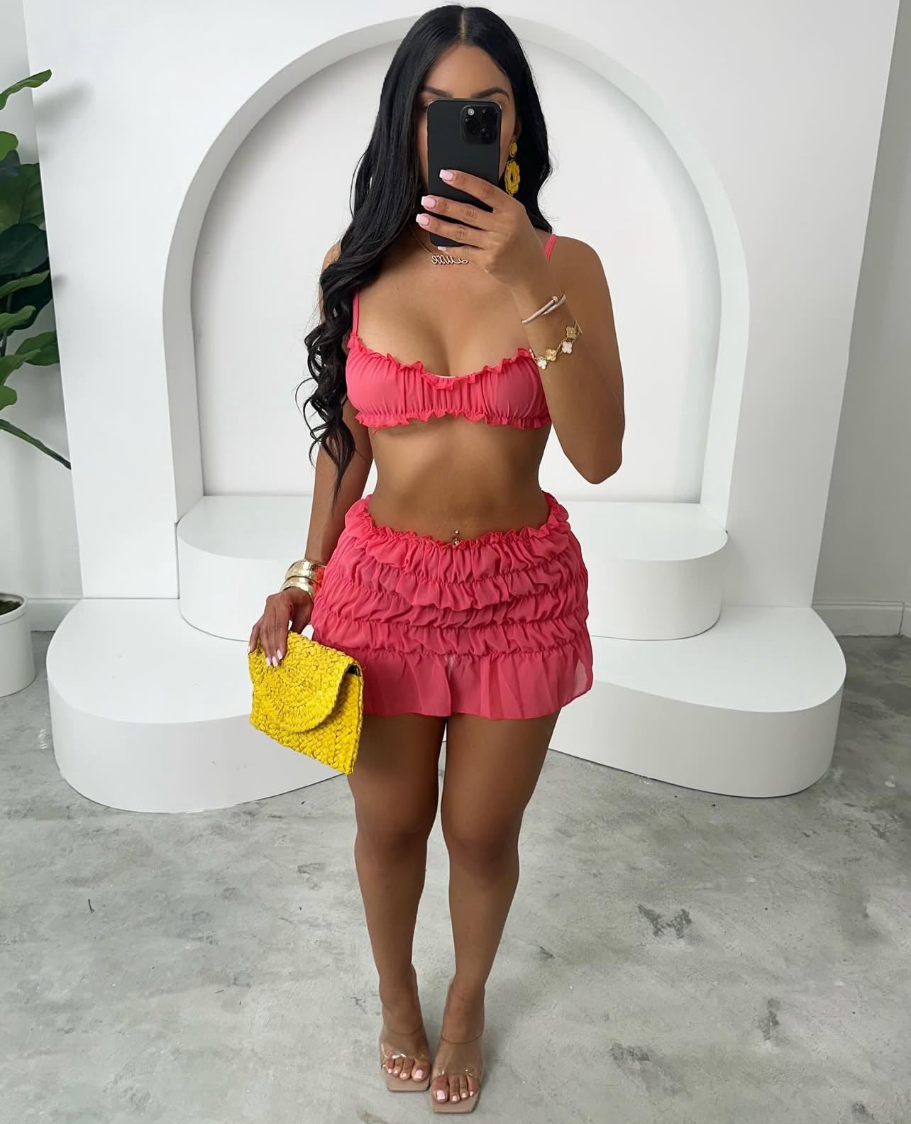 V1023# conjunto 2 peças verão praia saia + top