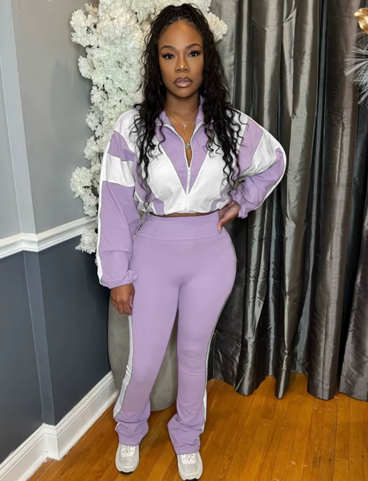 70074# conjunto fit com calça boca de sino