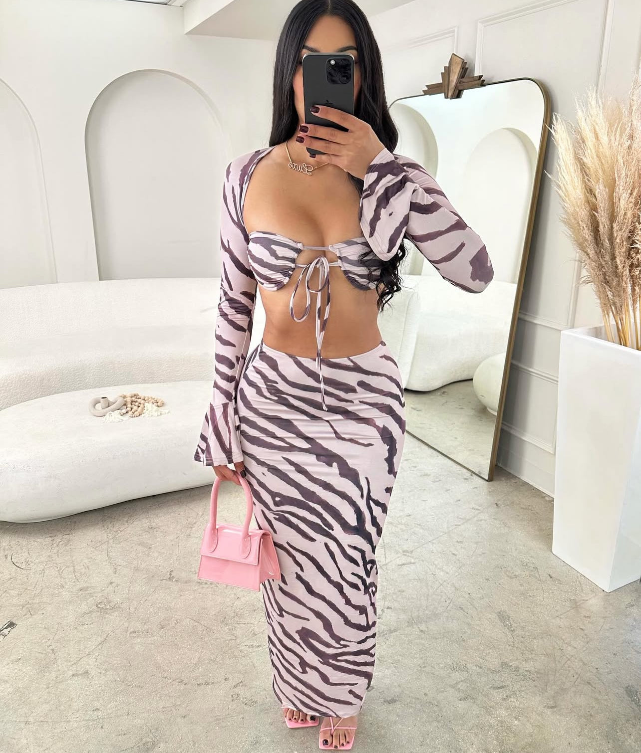 V1123# conjunto sexy top manga longa