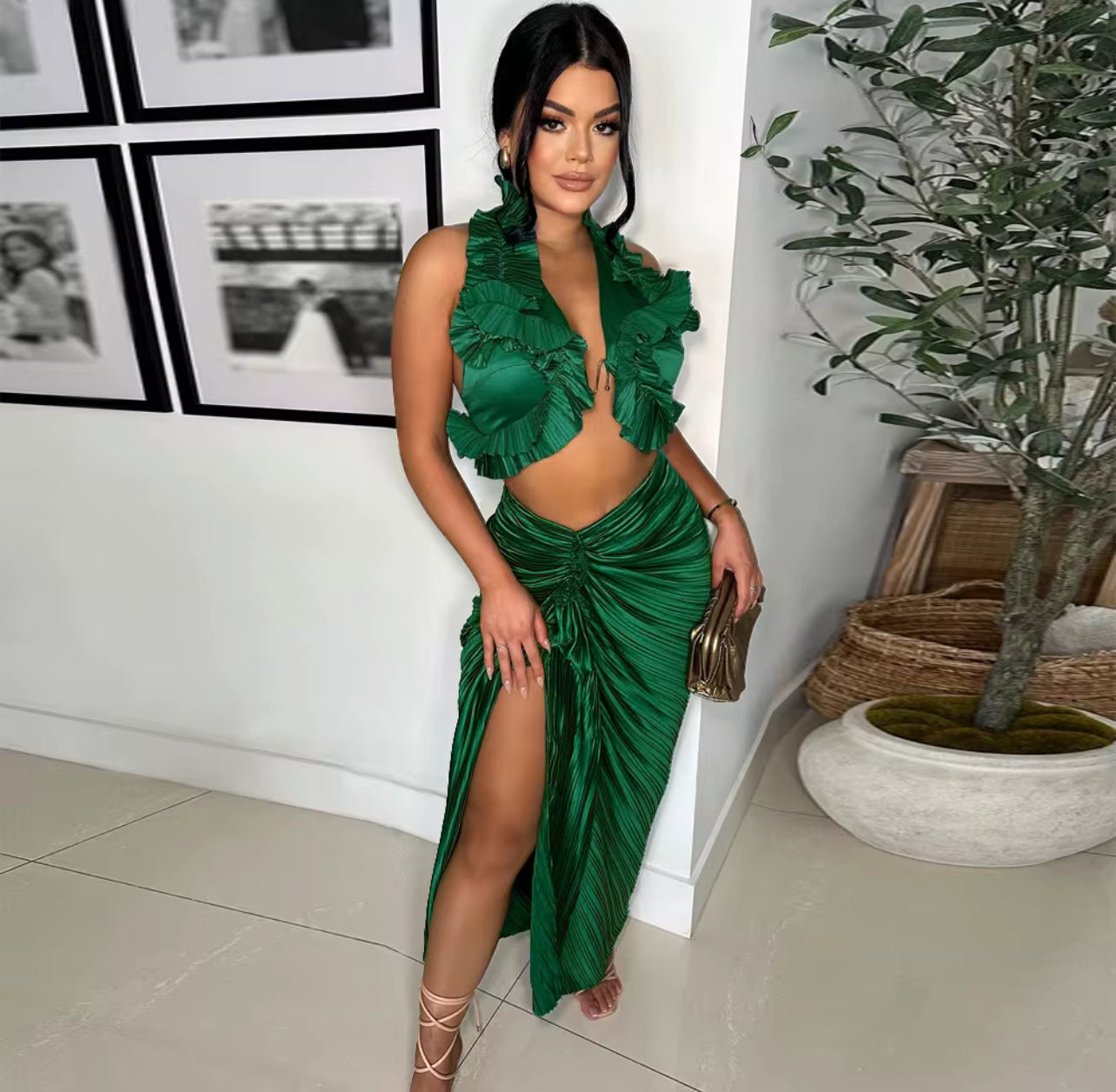 #7043 conjunto duas peças em ruffle