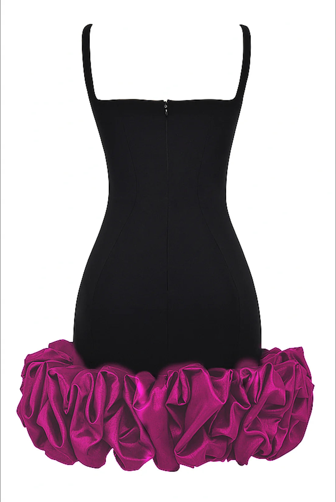 # 7061 Bandage Vestido curto feminino com decote quadrado e zíper nas costas