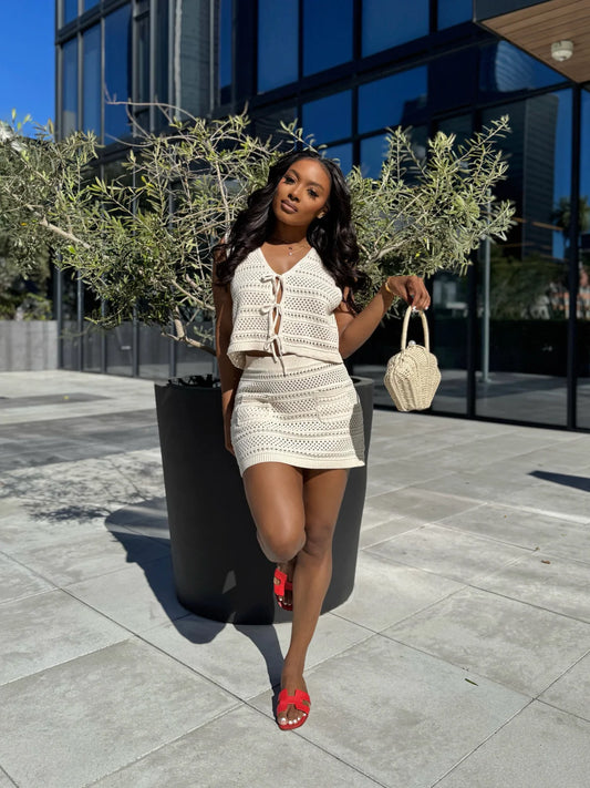 #7091 conjunto duas peças em malha Knitt