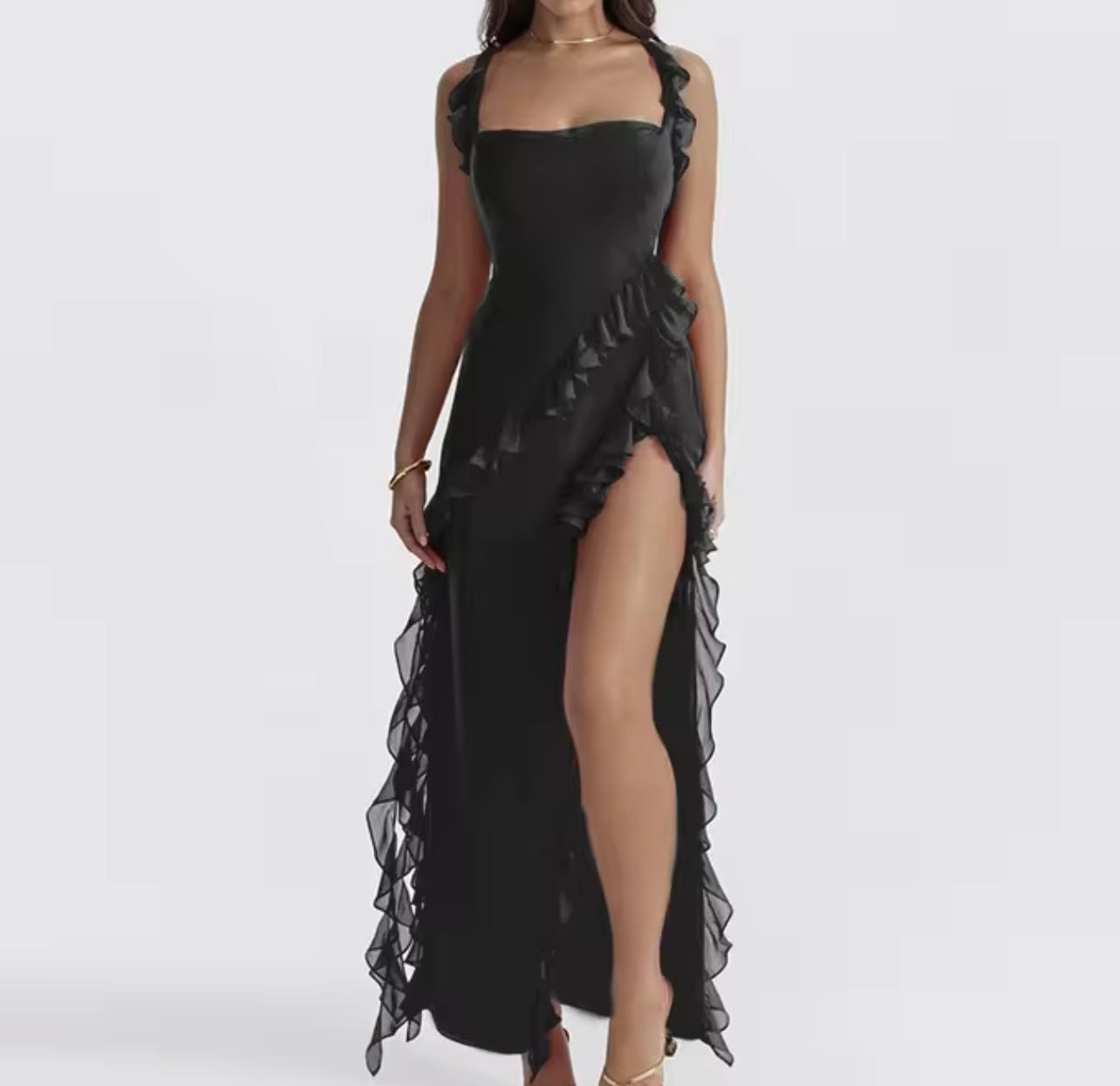 VM10505# vestido com alta fenda
