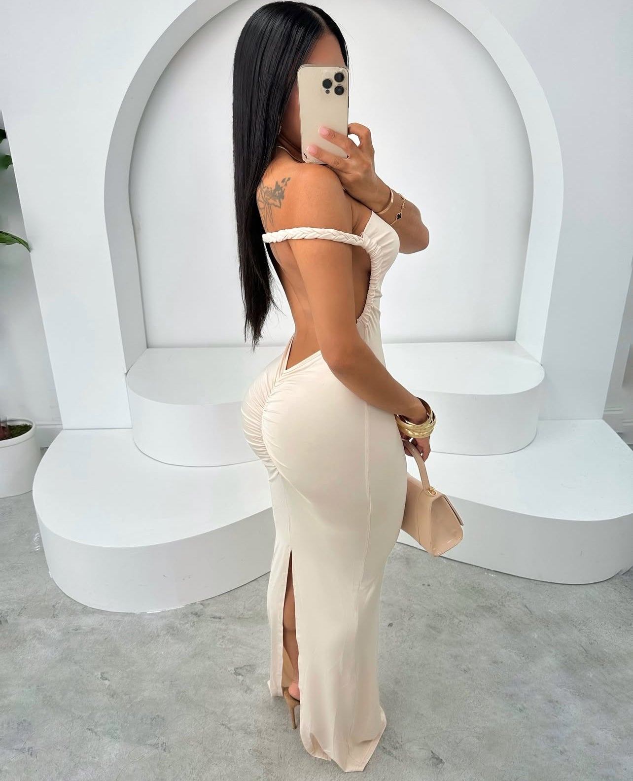 80065 Vestido sereia sexy com costas abertas