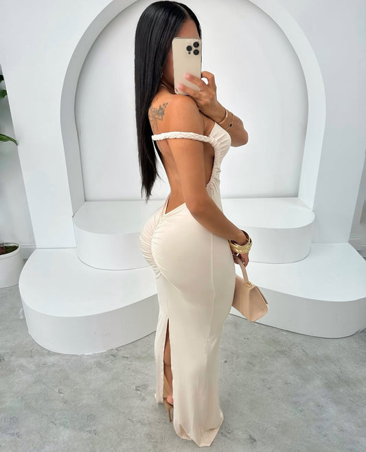 80065 Vestido sereia sexy com costas abertas