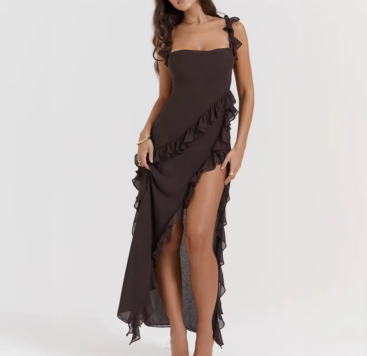 VM10505# vestido com alta fenda