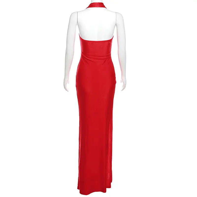 VL10157# vestido longo fenda longo