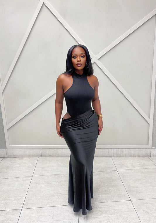 #7027 vestido slim fit inregular