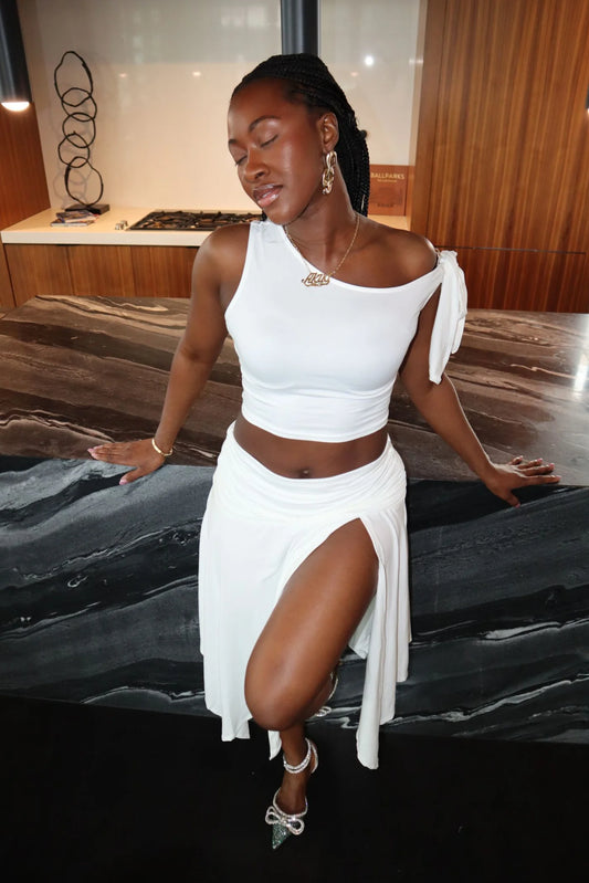 #7040 conjunto duas peças sexy c/fenda lateral