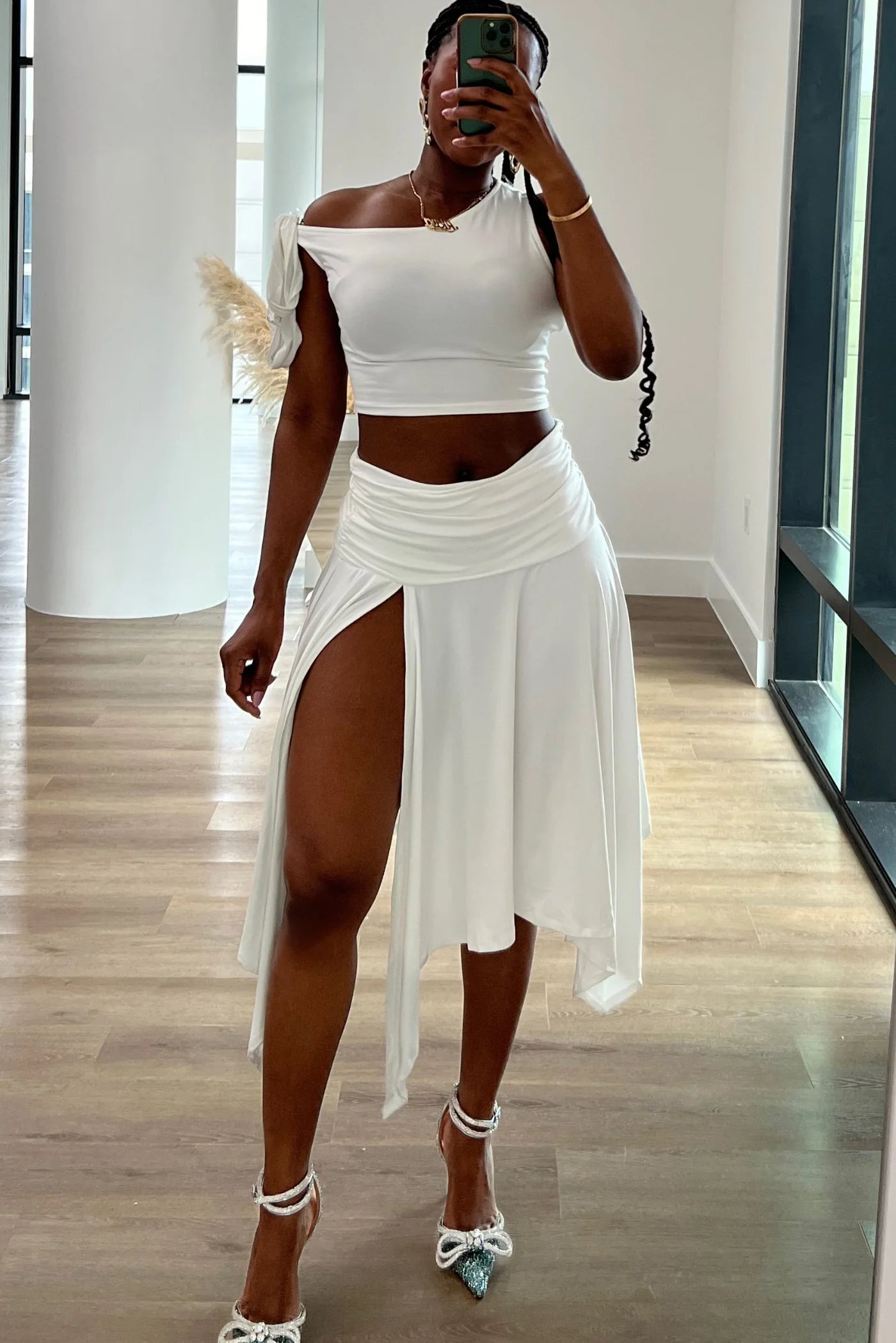 #7040 conjunto duas peças sexy c/fenda lateral