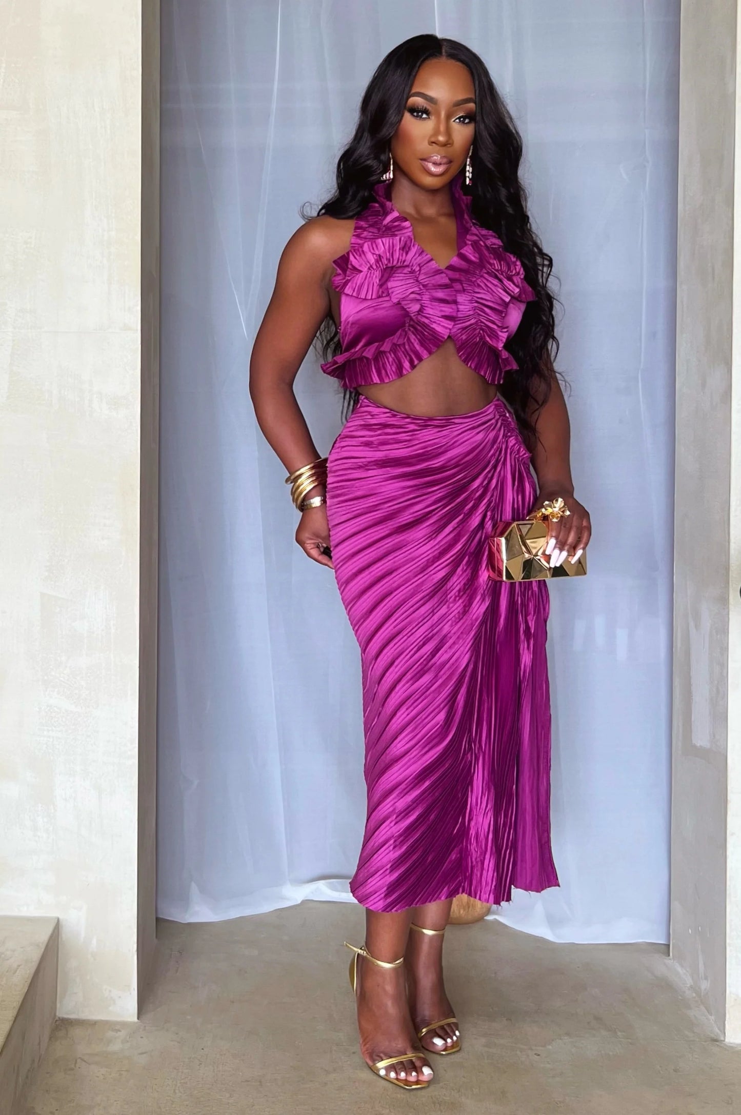 #7043 conjunto duas peças em ruffle