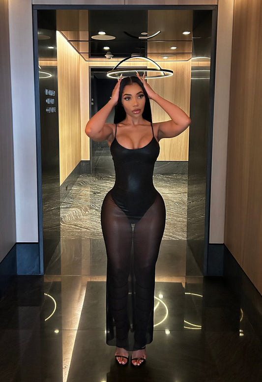 #7053 vestido sexy transparente