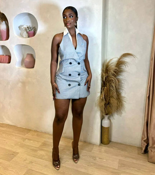 MV80019 mini vestido clássico sem mangas