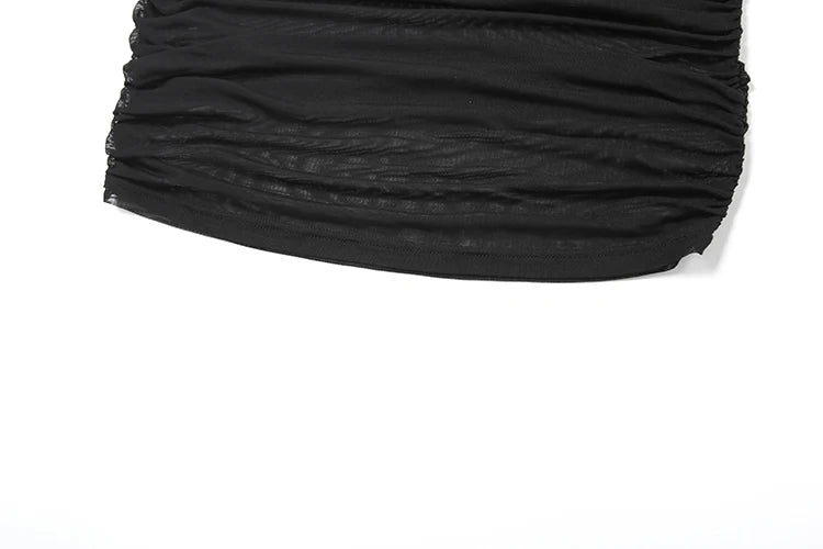 Conjunto de 2 peças feminino de malha plissada e balanço simples, frente única, top chique + mini saia franzida