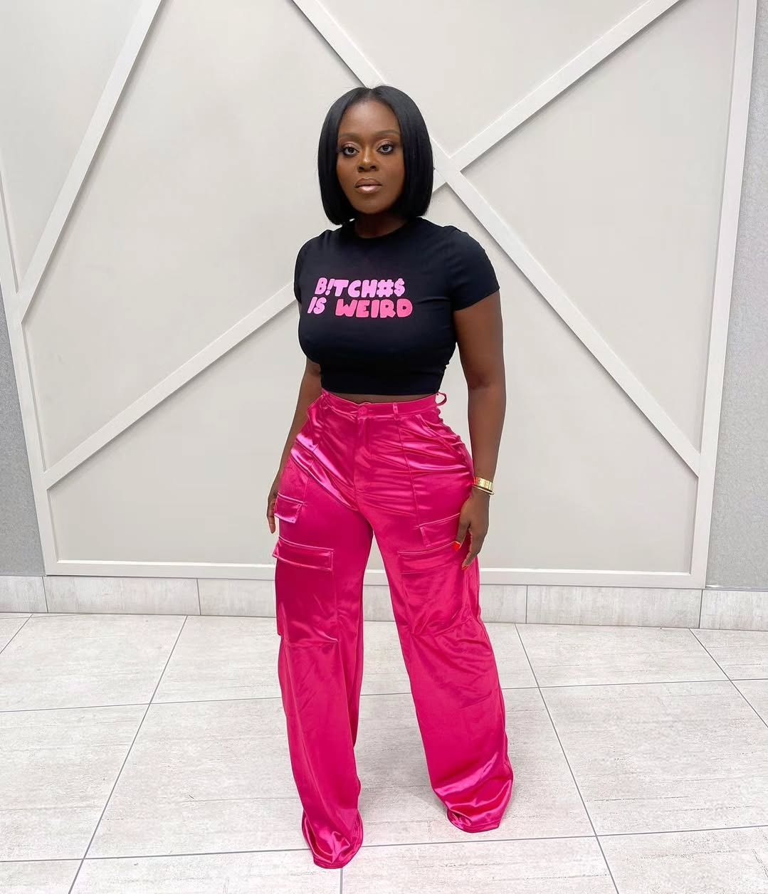 5012# high waist satin pants