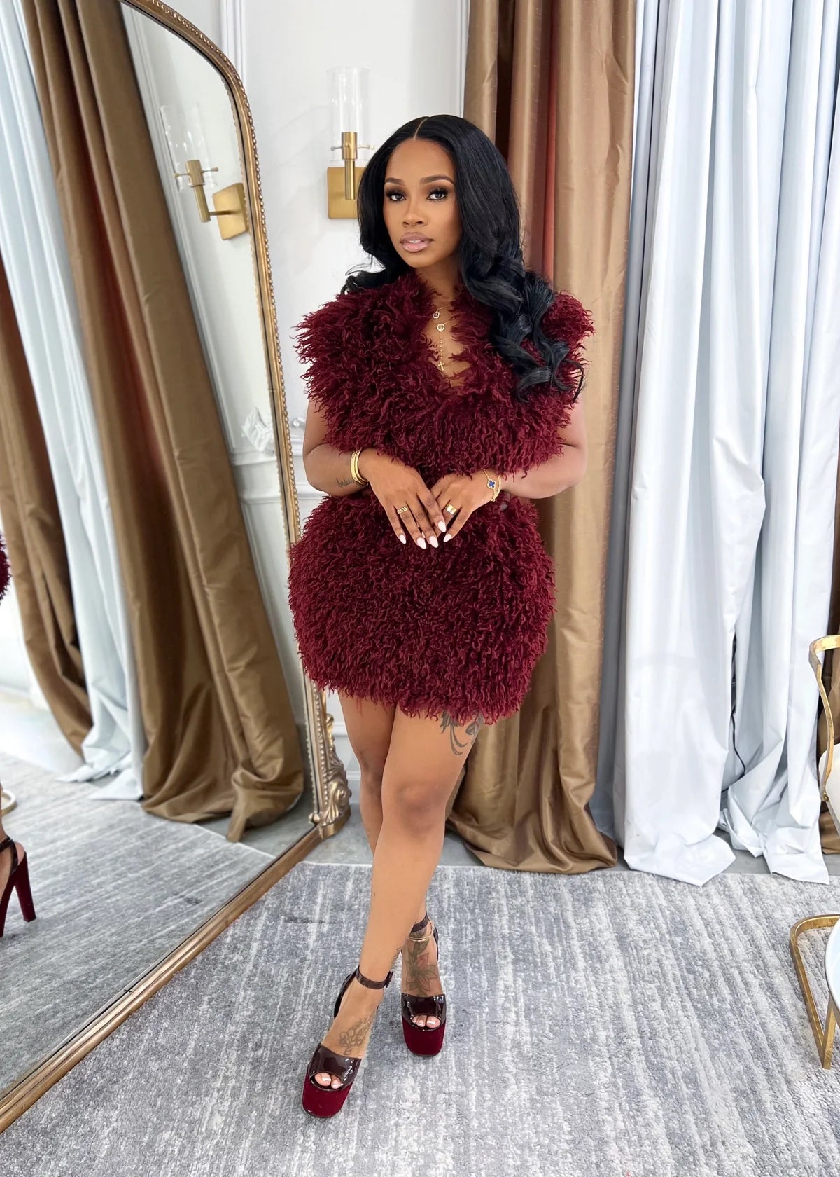 USMODE Conjunto com pelos sexy