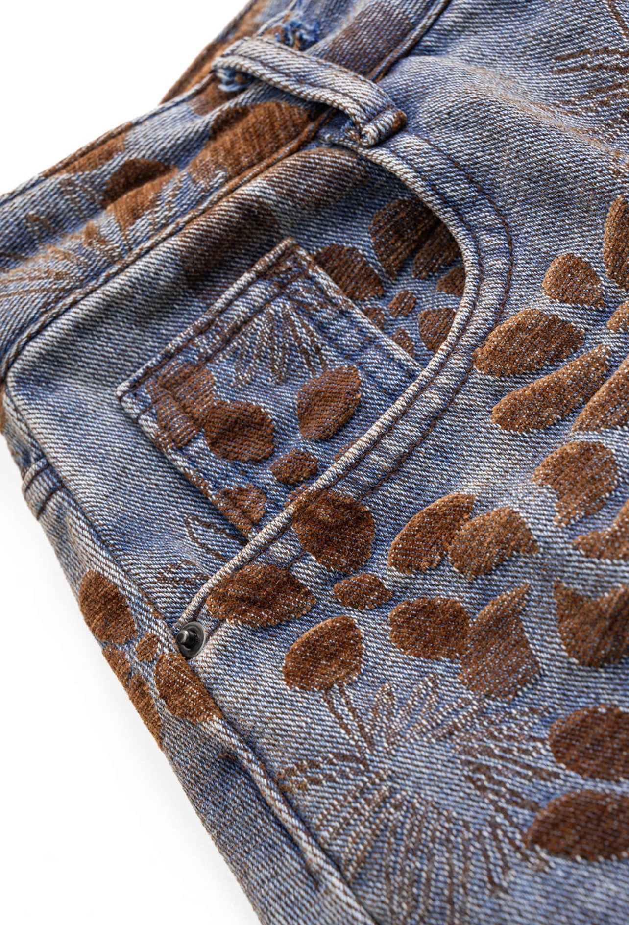 jeans estampado floral cintura alta calças estilo oversize