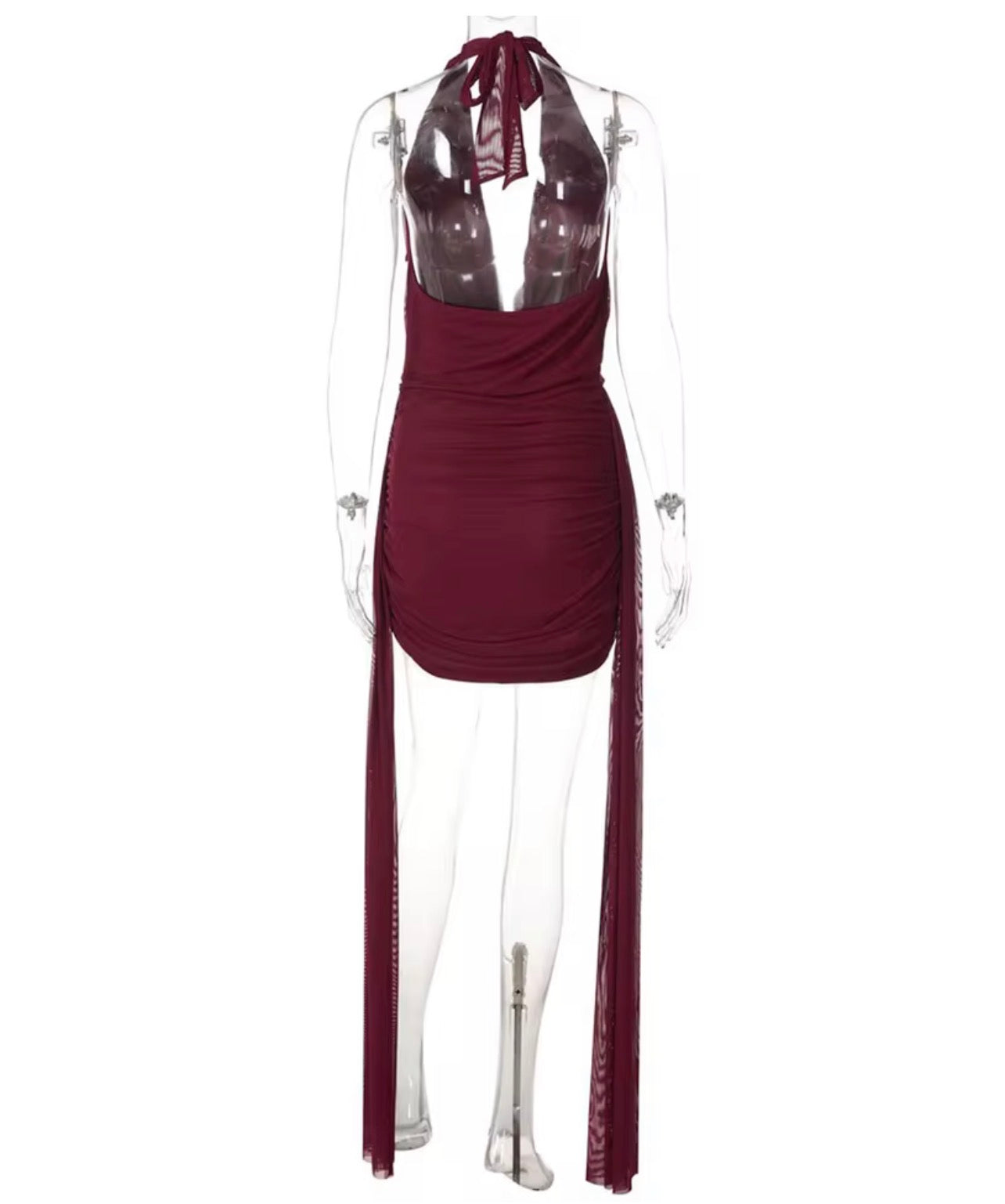 MINI LUXE Vestido curto de festa  com pedras no peito e decote profundo