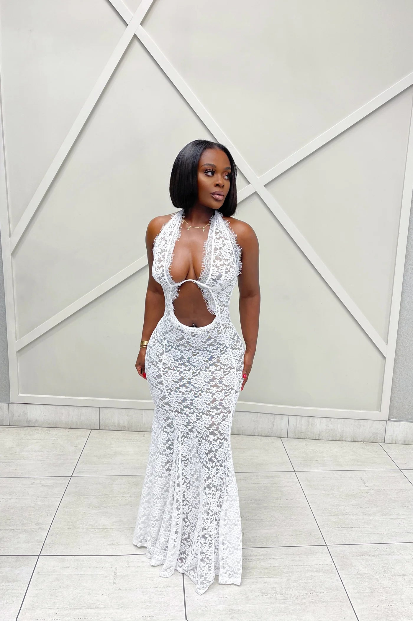 Vestido de renda branca