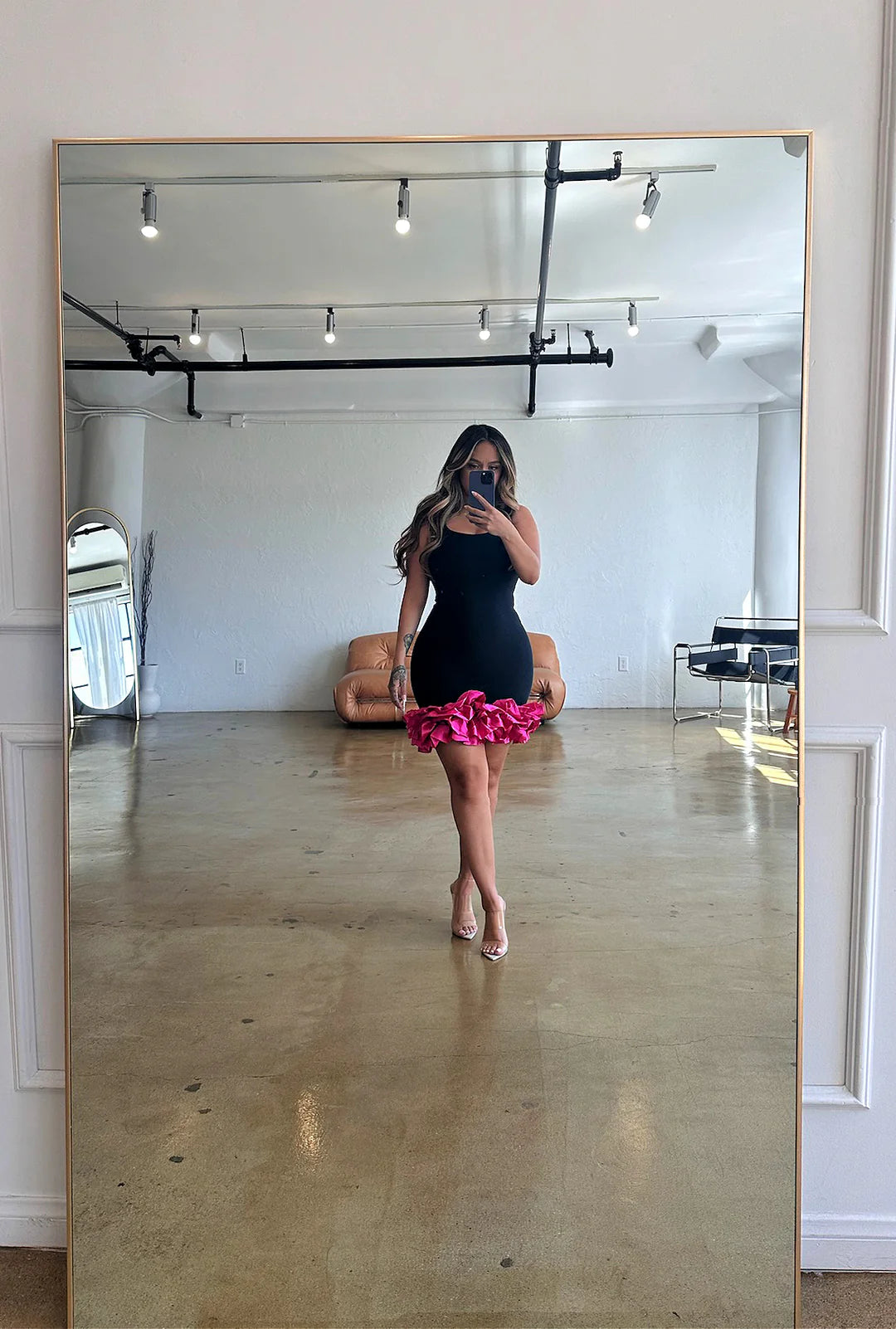 # 7061 Bandage Vestido curto feminino com decote quadrado e zíper nas costas