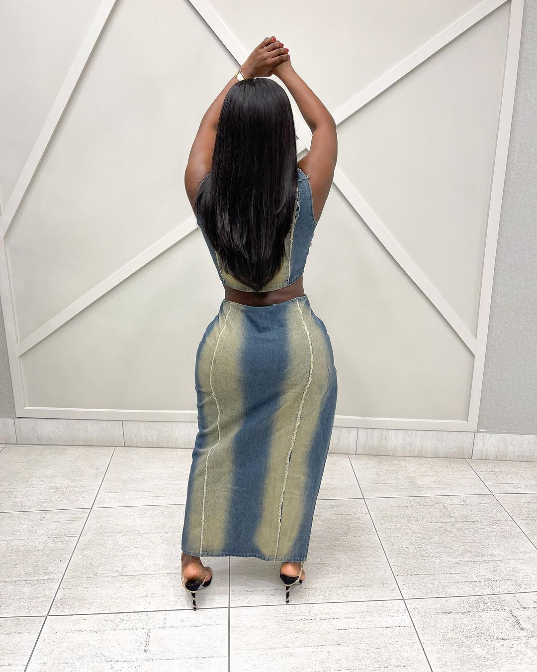 2005# irregular denim set