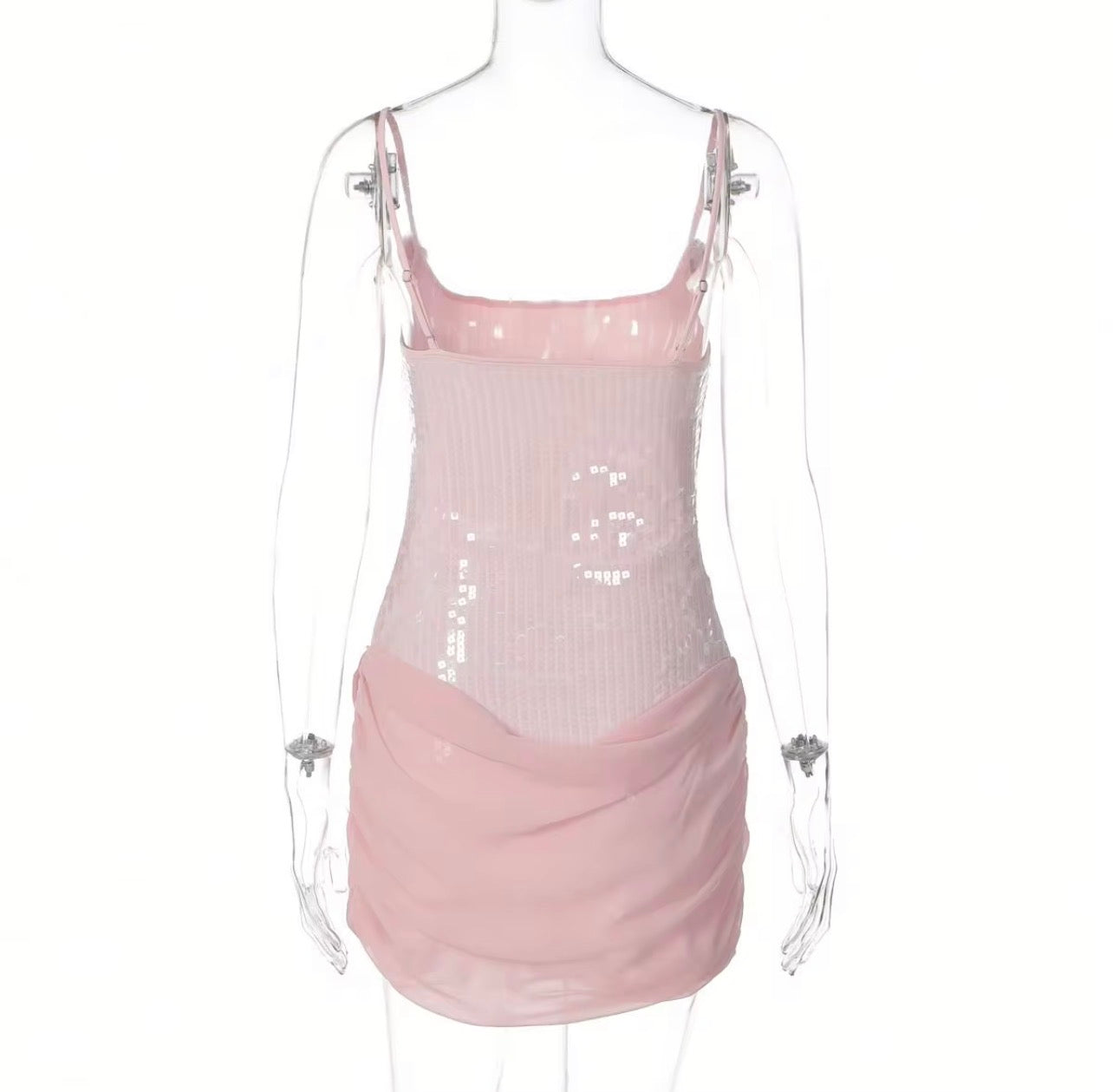 MINI LUXE Vestido curto e elegante com alças finas, modelo bodycon, com drapeado, perfeito para festas e coquetéis