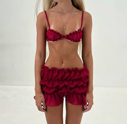 V1023# conjunto 2 peças verão praia saia + top
