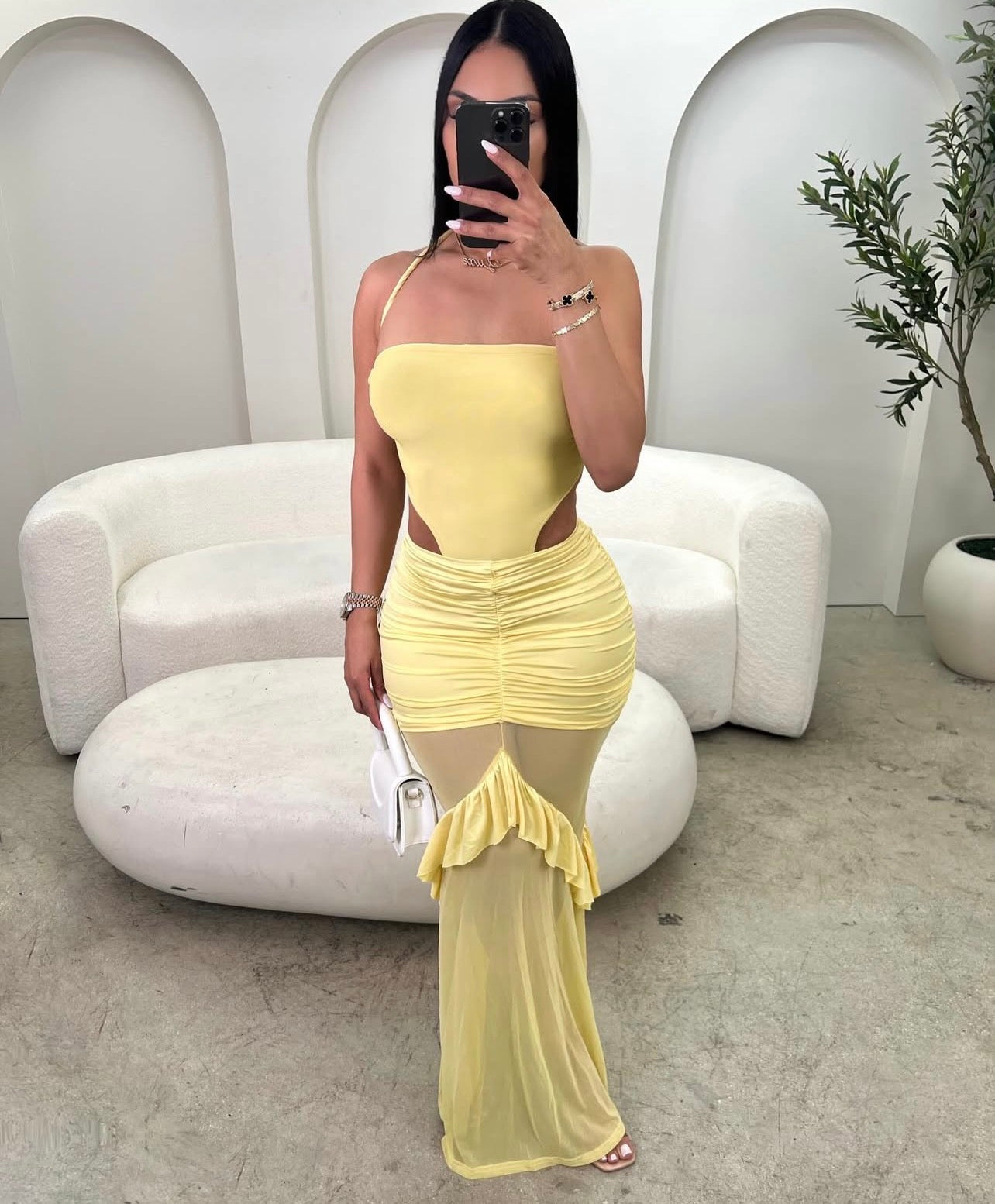 ITGIRLS BOO , Vestido franzido, recorte sexy, costas nuas , para festas