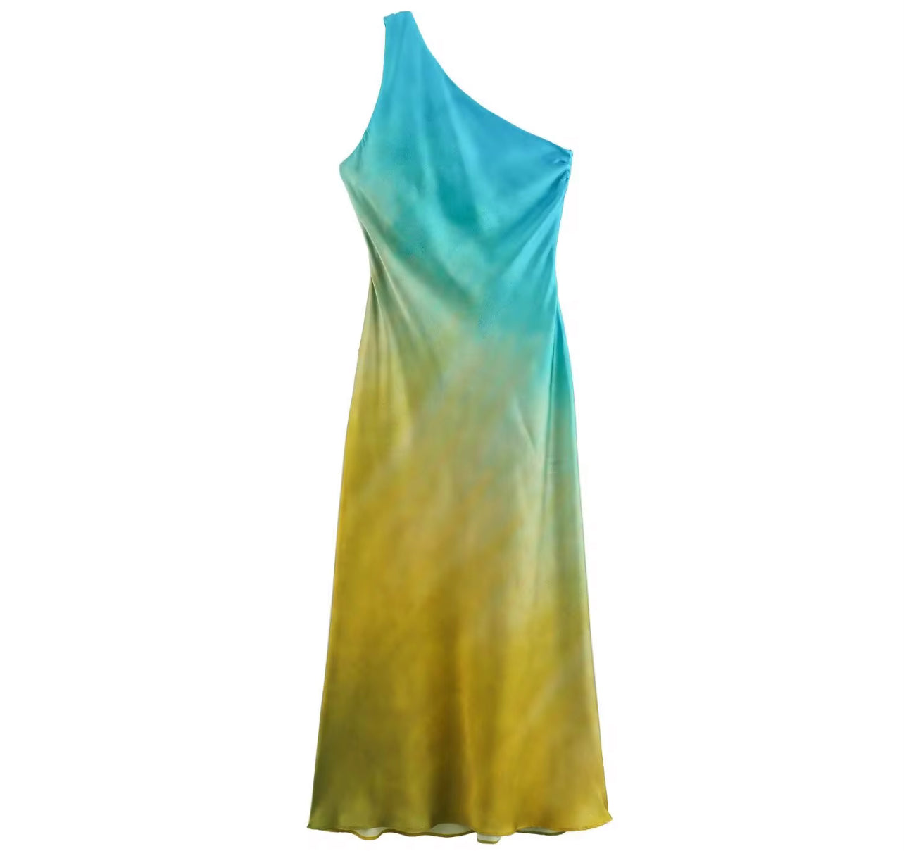 V1013# vestido de cetim oceano