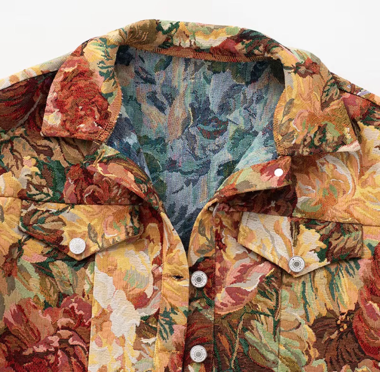 US MODE Jaqueta feminina casual , floral, adequada para viagens diárias, compras, festas, festivais, casual de rua, brunch