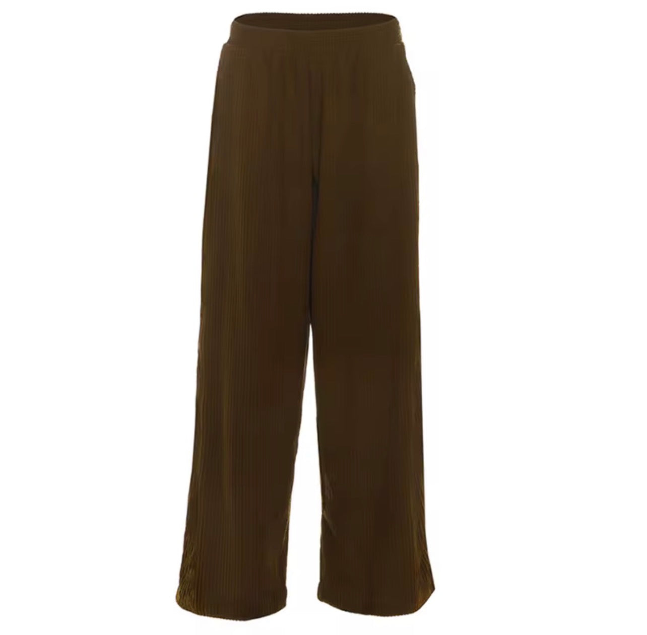 Calças soltas de tons pastel listrados