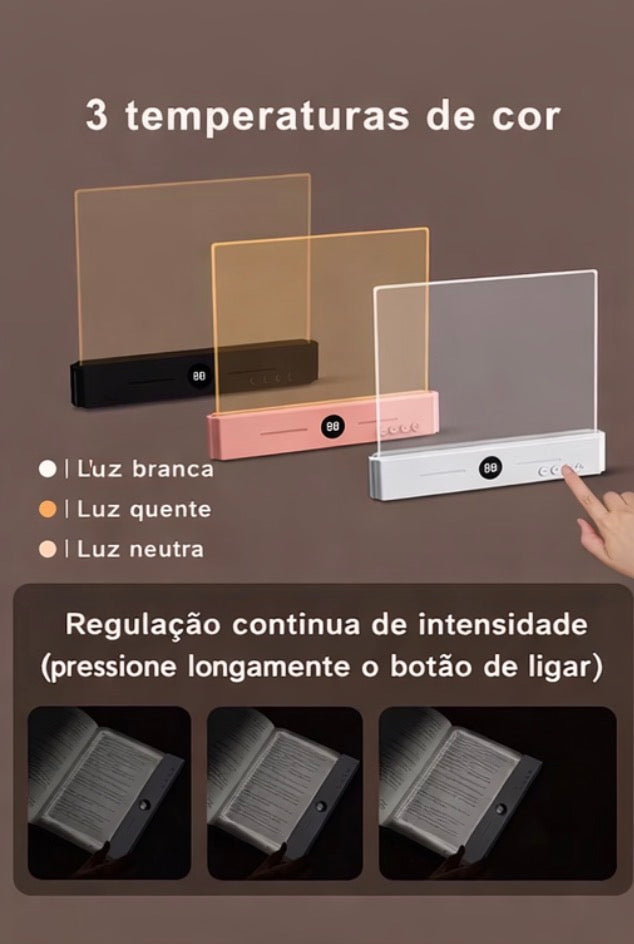 VIRAIS Luz de Leitura para Livros, Iluminação de Mesa,Luz LED Inteligente para Leitores, Artistas, Estudantes, Dormitórios, Estantes de Livros