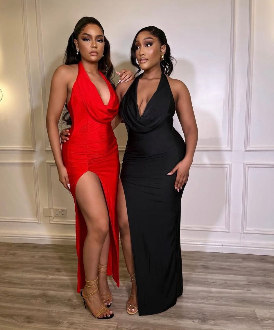 VL10157# vestido midi com fenda lateral