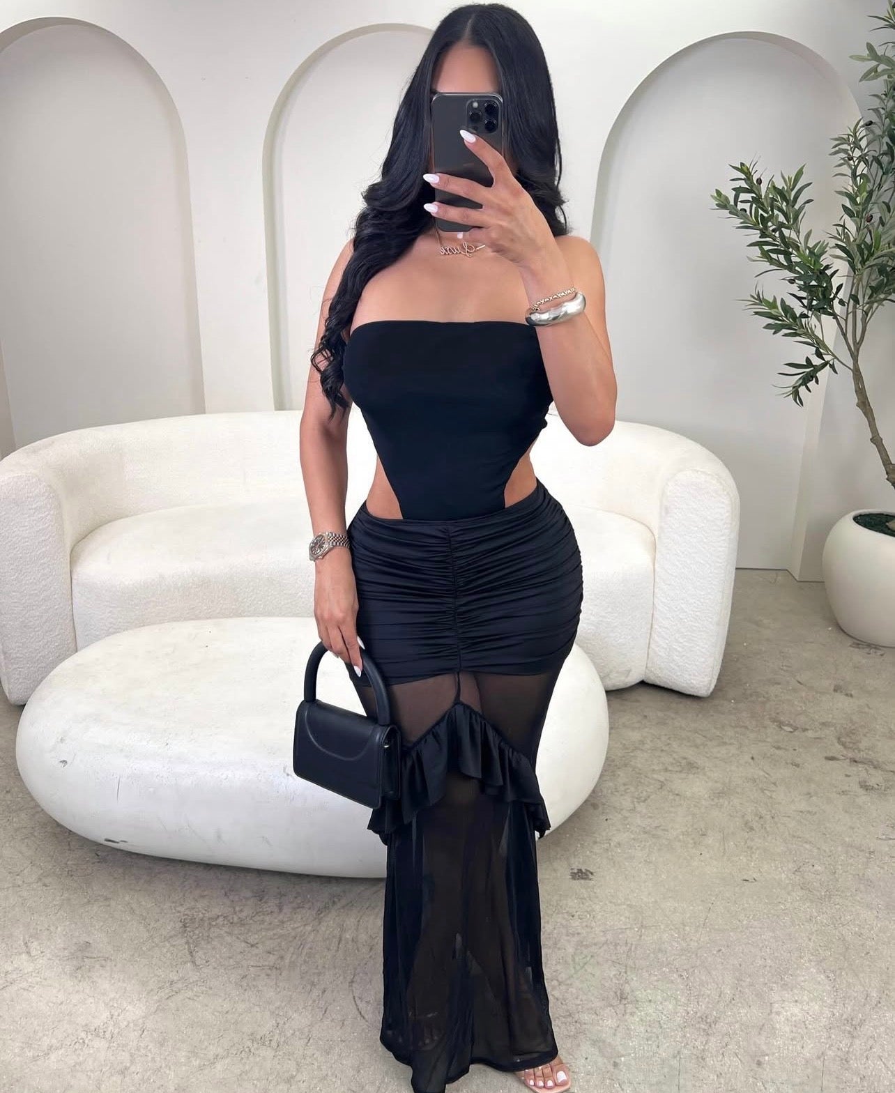 ITGIRLS BOO , Vestido franzido, recorte sexy, costas nuas , para festas