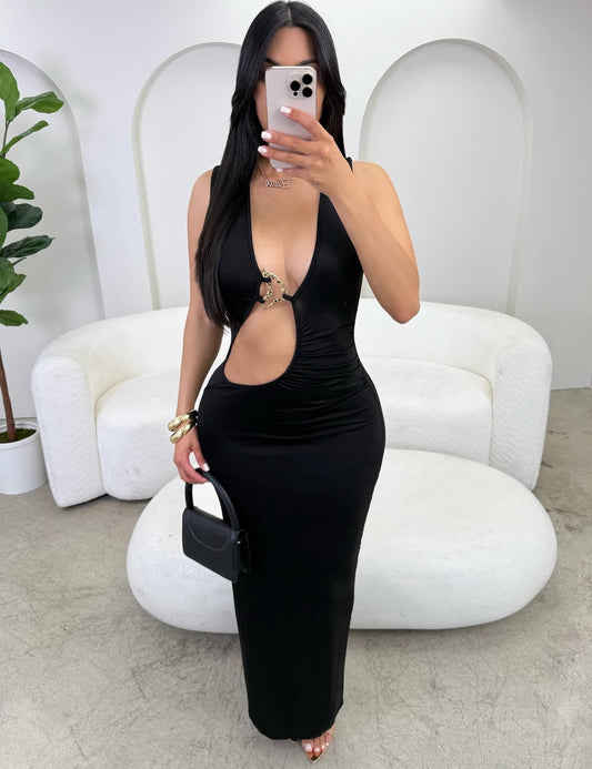 VL1101# vestido justo decote com coração