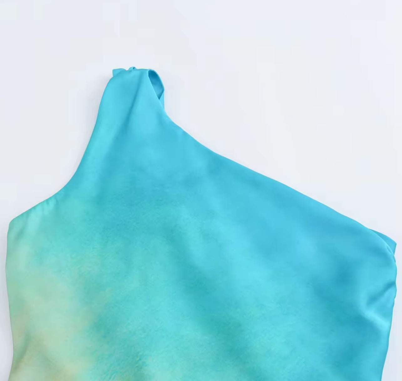 V1013# vestido de cetim oceano