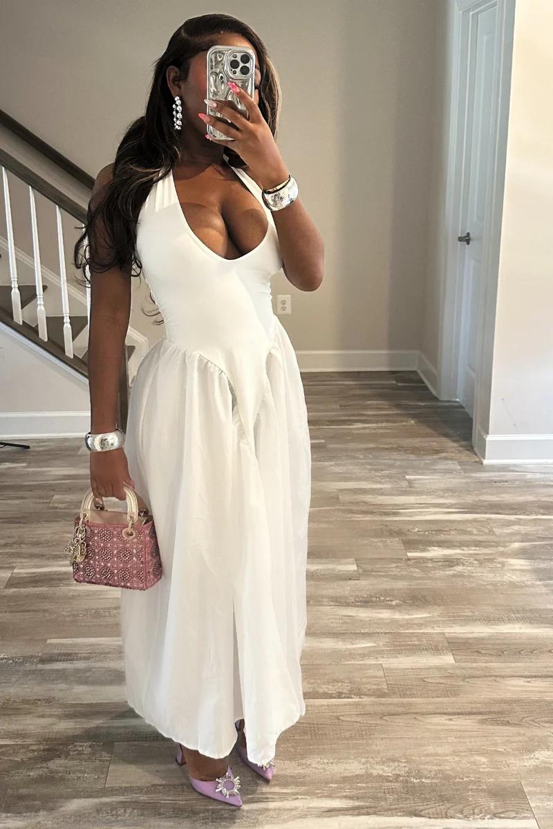 #7067 vestido elegante casual deep