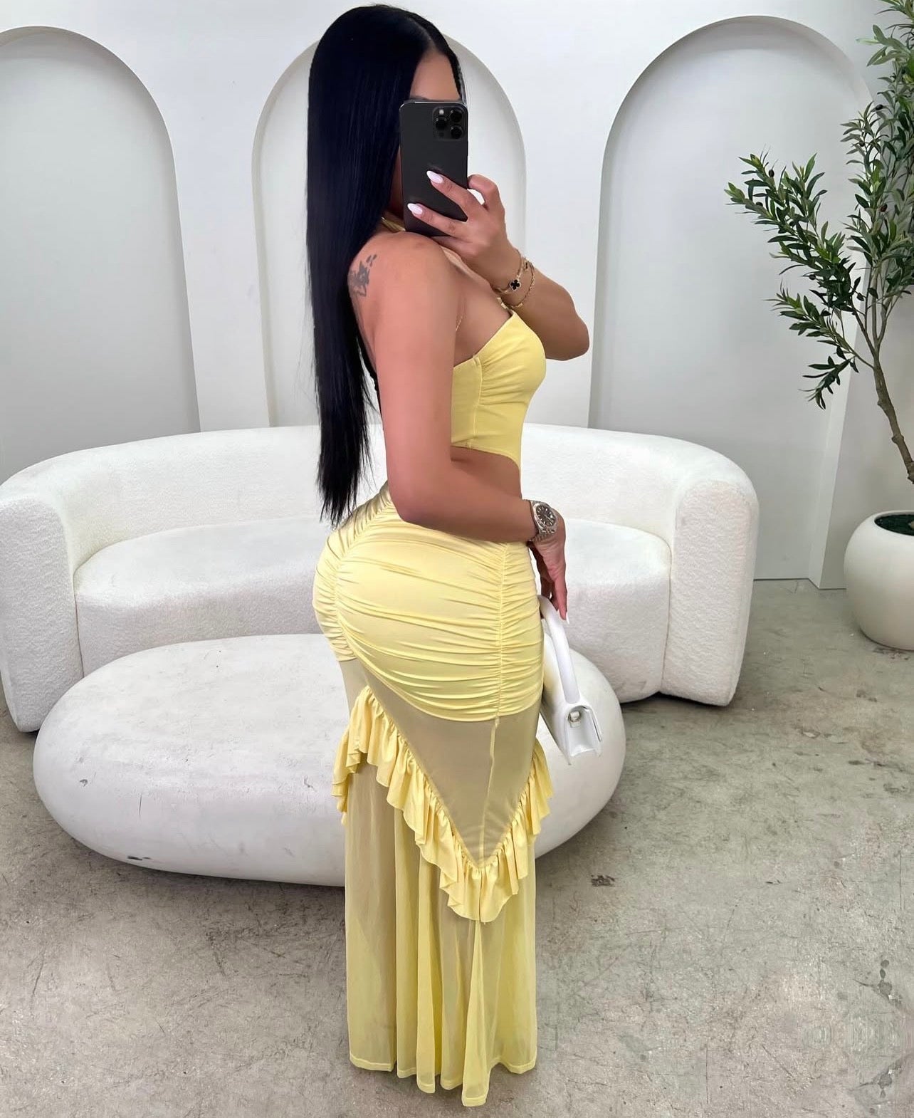 ITGIRLS BOO , Vestido franzido, recorte sexy, costas nuas , para festas